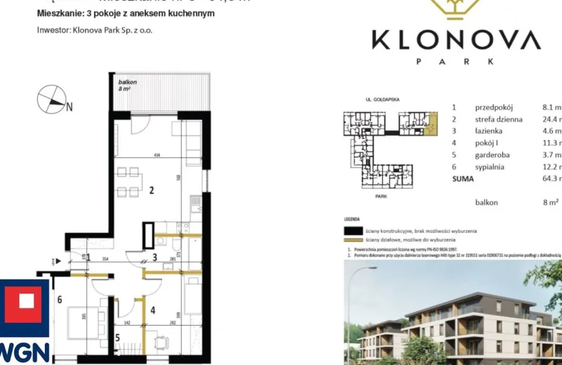 Mieszkanie na  sprzedaż Olecko - GOTOWY DO ZAMIESZKANIA Apartamemt 3 pok | Klonova Park